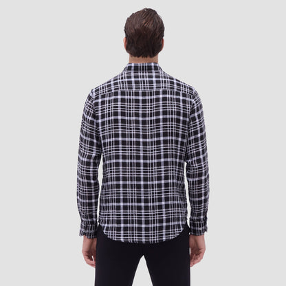 Bugatchi Karl Plaid Shirt Black