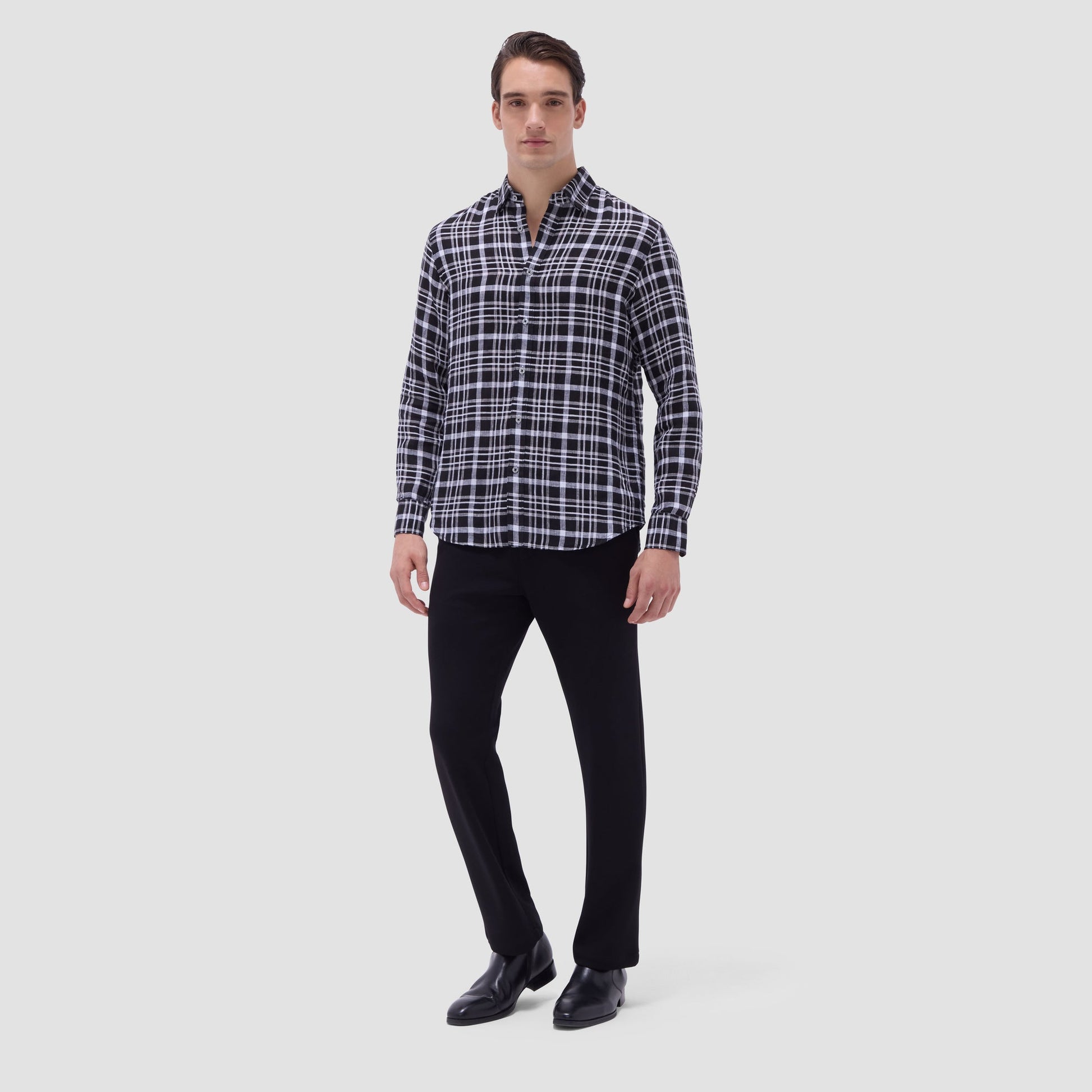 Bugatchi Karl Plaid Shirt Black