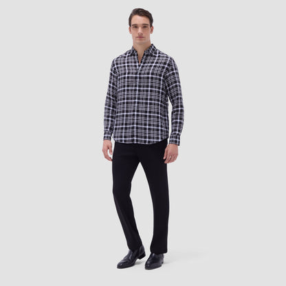 Bugatchi Karl Plaid Shirt Black