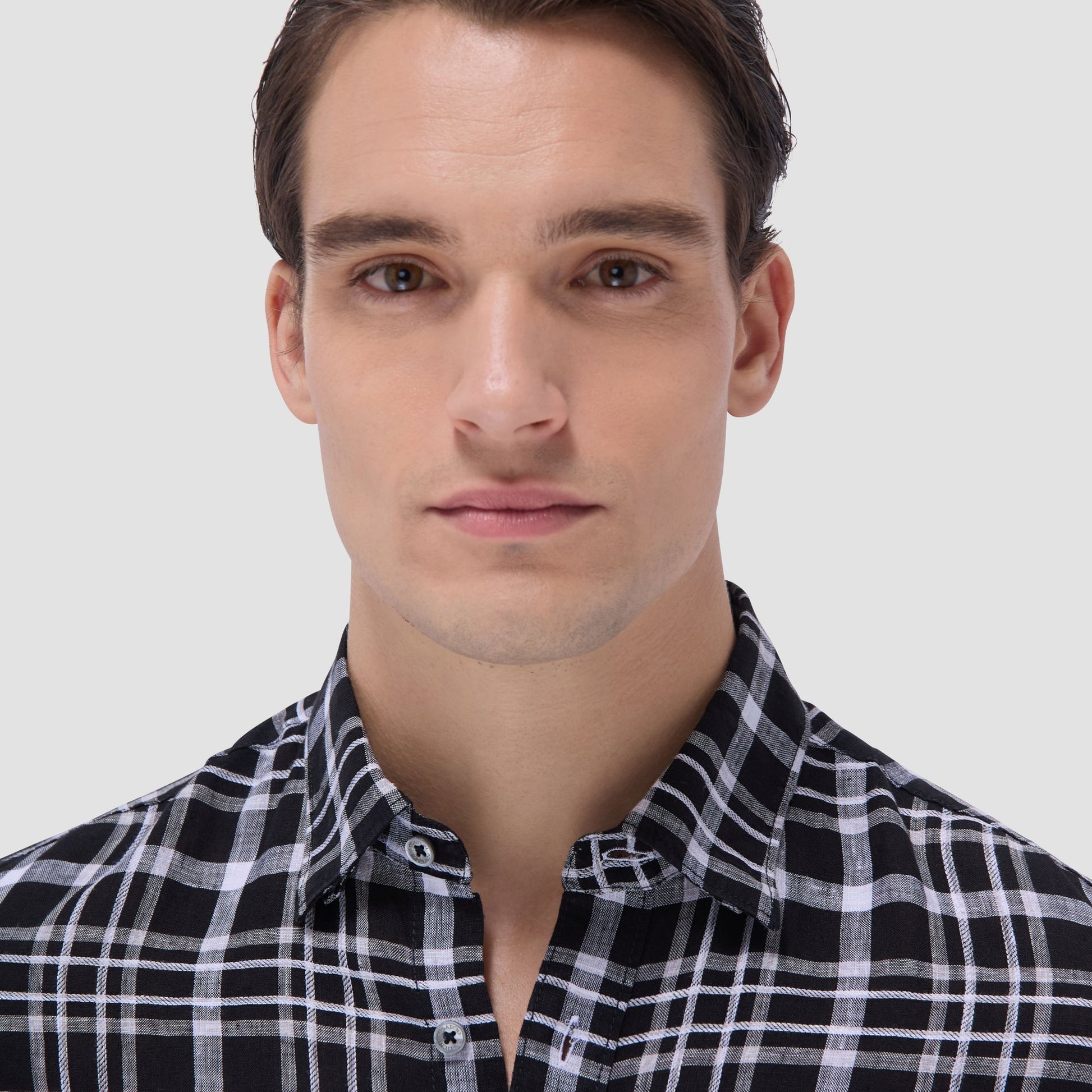 Bugatchi Karl Plaid Shirt Black