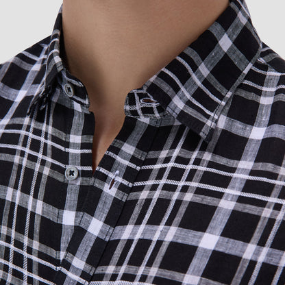 Bugatchi Karl Plaid Shirt Black