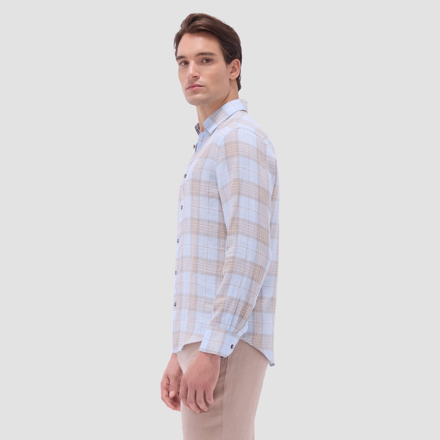 Bugatchi Karl Plaid Shirt Sky