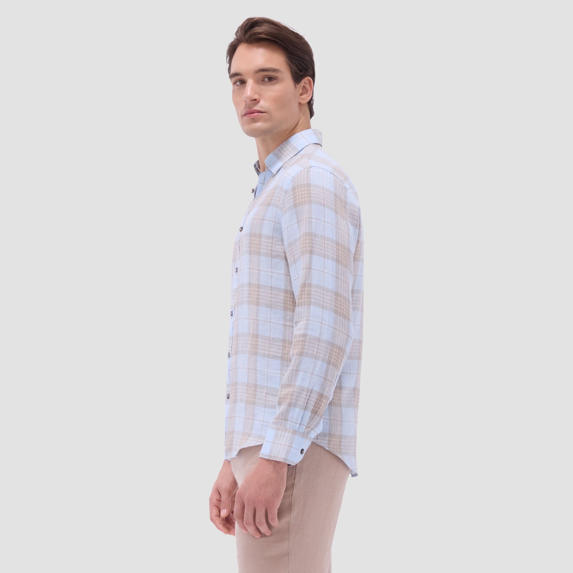 Bugatchi Karl Plaid Shirt Sky