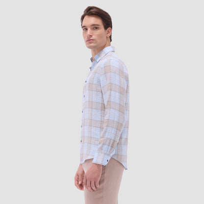 Bugatchi Karl Plaid Shirt Sky