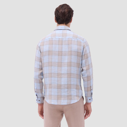 Bugatchi Karl Plaid Shirt Sky
