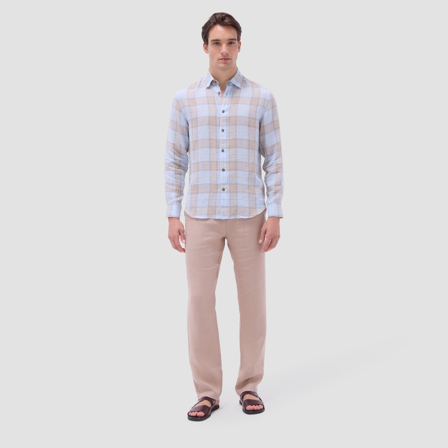 Bugatchi Karl Plaid Shirt Sky