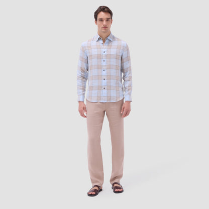 Bugatchi Karl Plaid Shirt Sky