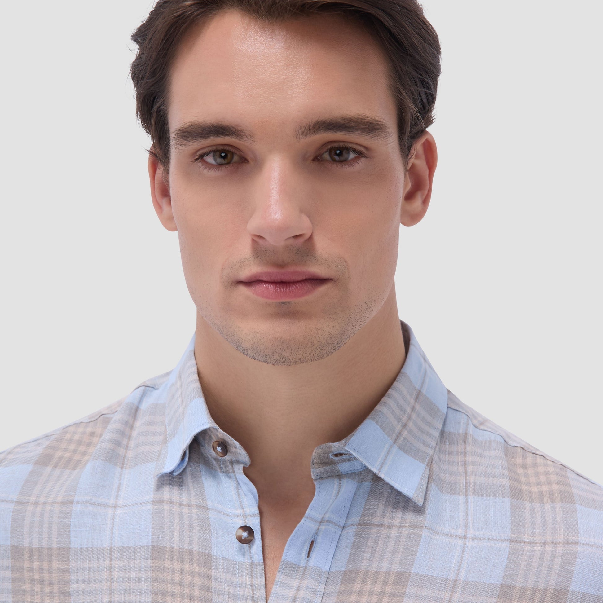 Bugatchi Karl Plaid Shirt Sky