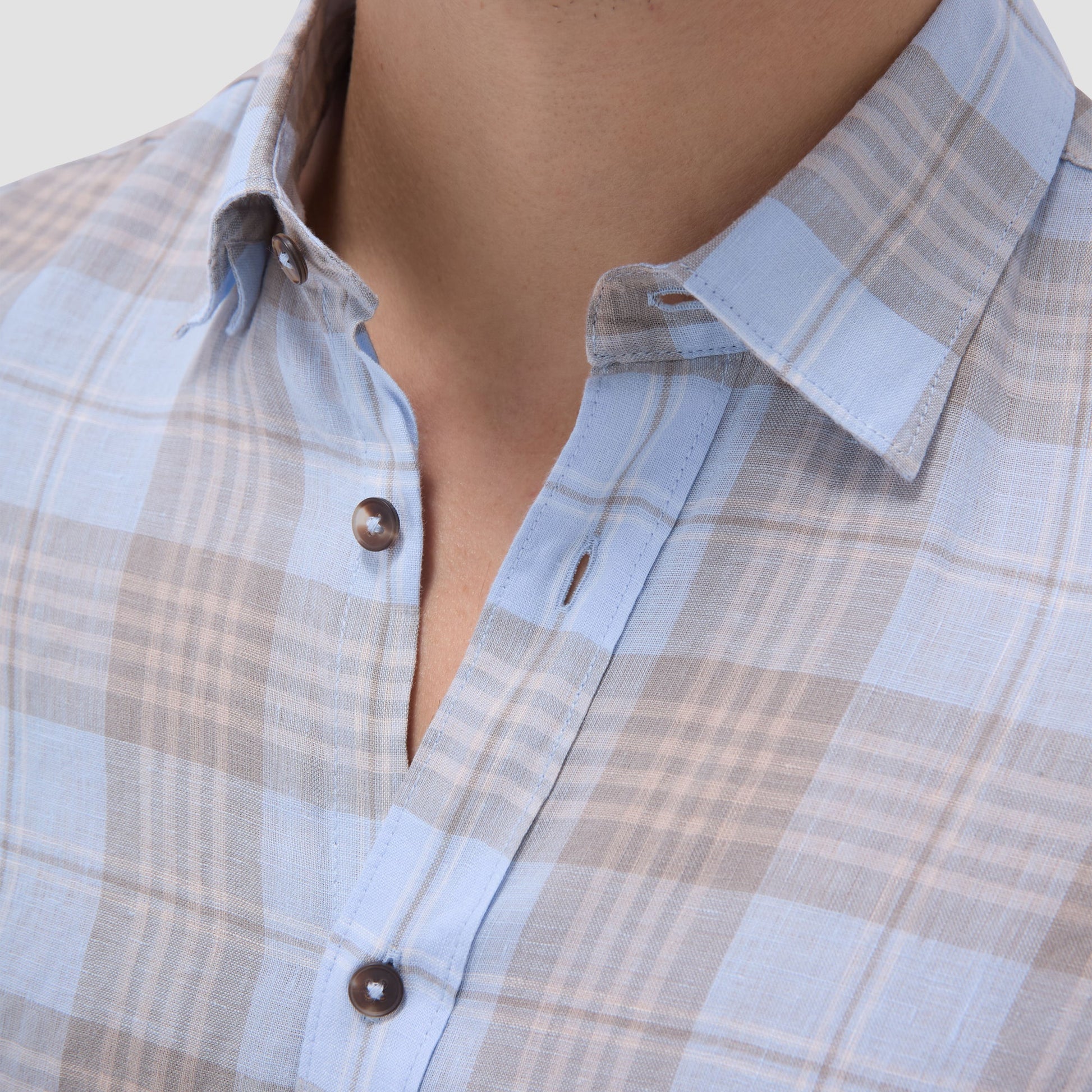 Bugatchi Karl Plaid Shirt Sky
