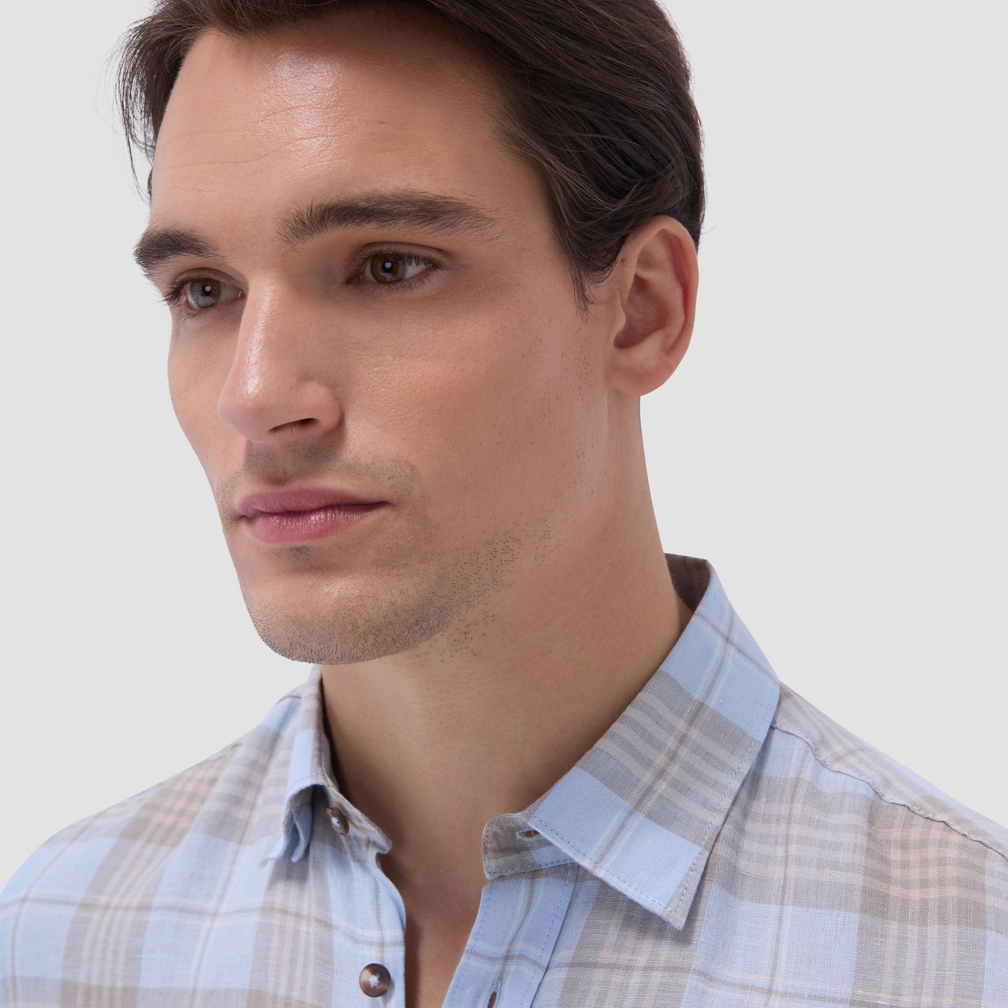 Bugatchi Karl Plaid Shirt Sky