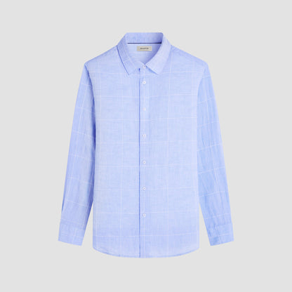 Bugatchi Karl Windowpane Shirt Sky