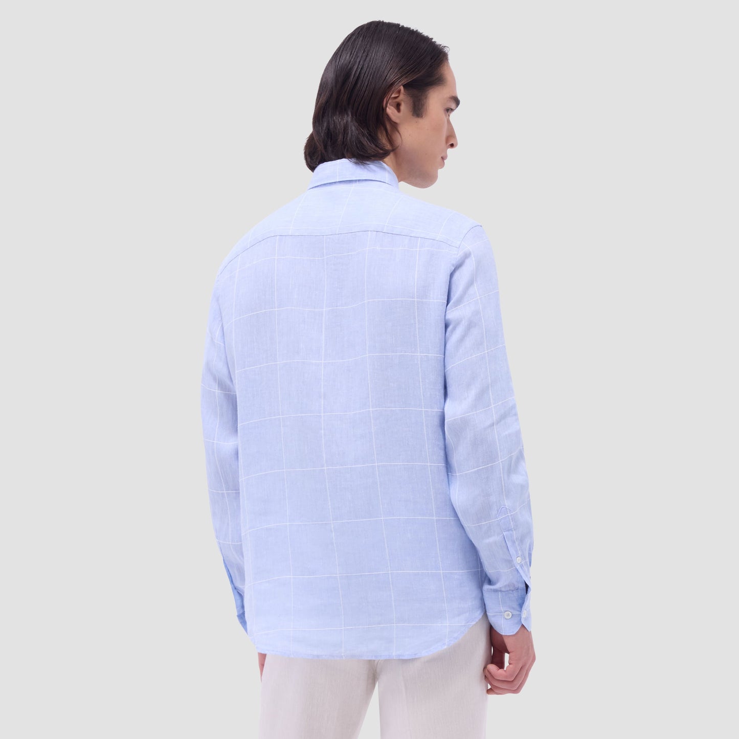 Bugatchi Karl Windowpane Shirt Sky