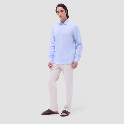 Bugatchi Karl Windowpane Shirt Sky