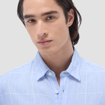 Bugatchi Karl Windowpane Shirt Sky