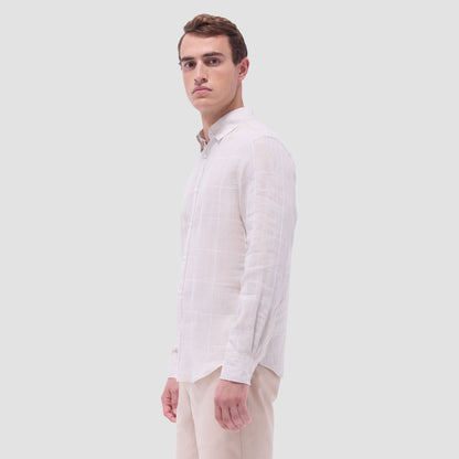 Bugatchi Karl Windowpane Shirt Sand