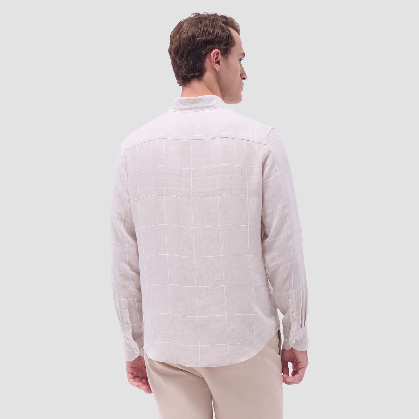 Bugatchi Karl Windowpane Shirt Sand