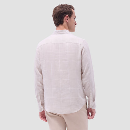 Bugatchi Karl Windowpane Shirt Sand