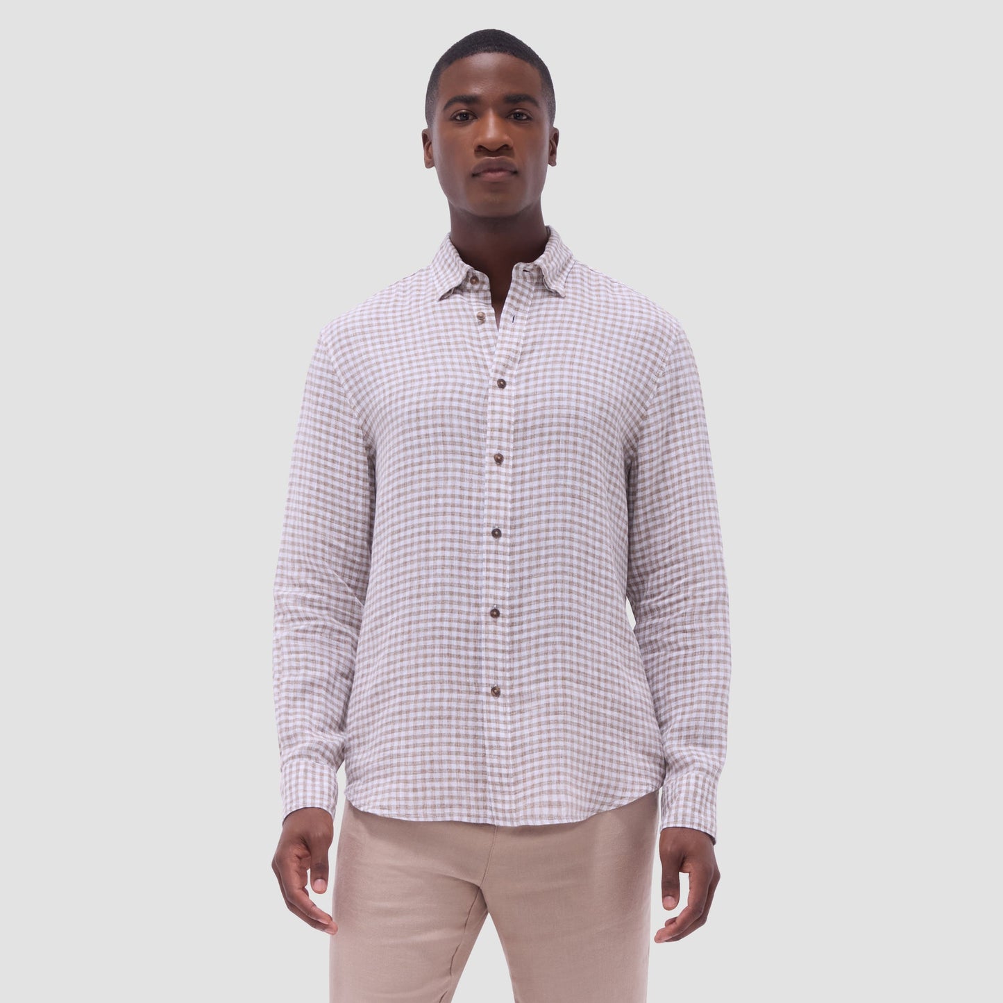 Bugatchi Karl Gingham Shirt Olive