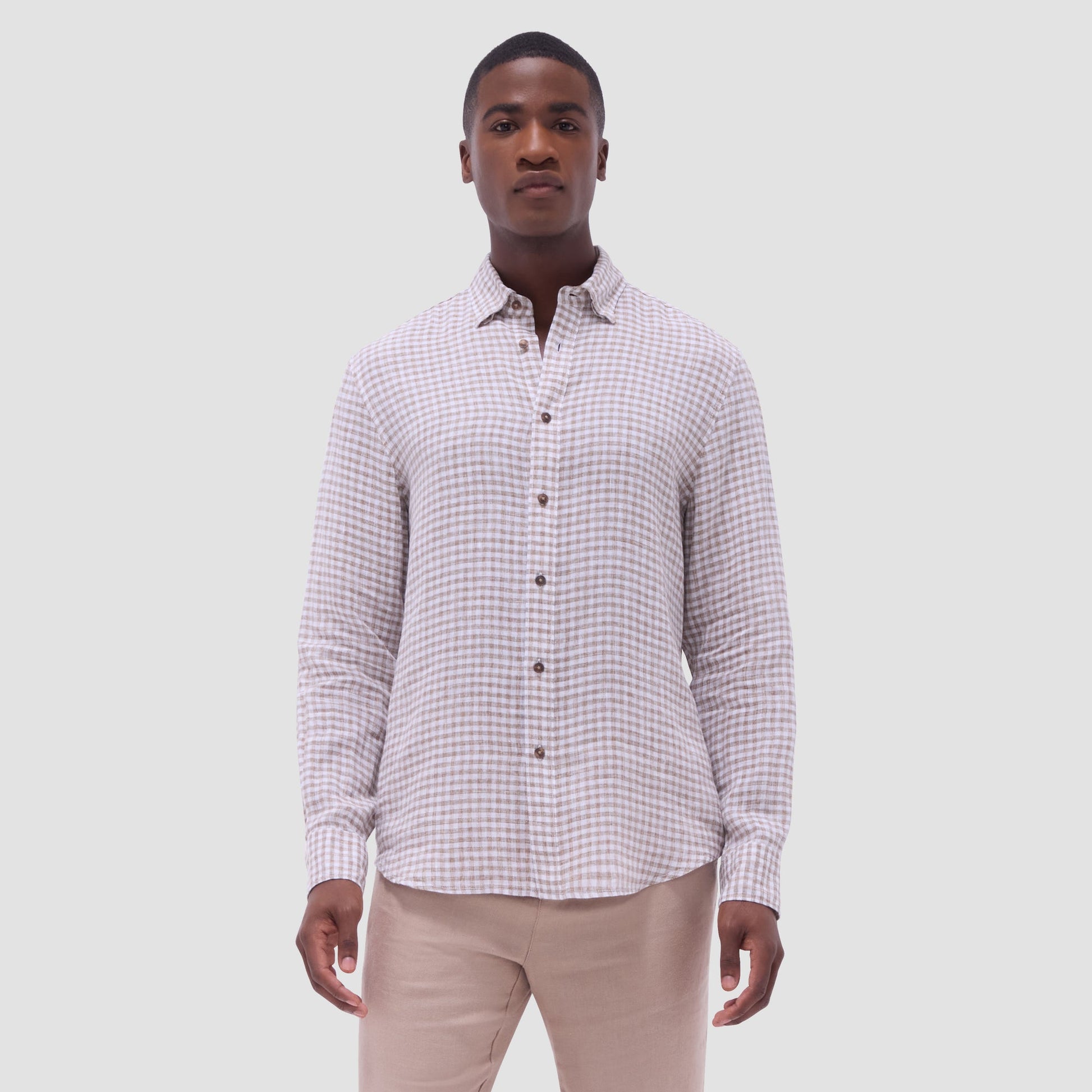 Bugatchi Karl Gingham Shirt Olive