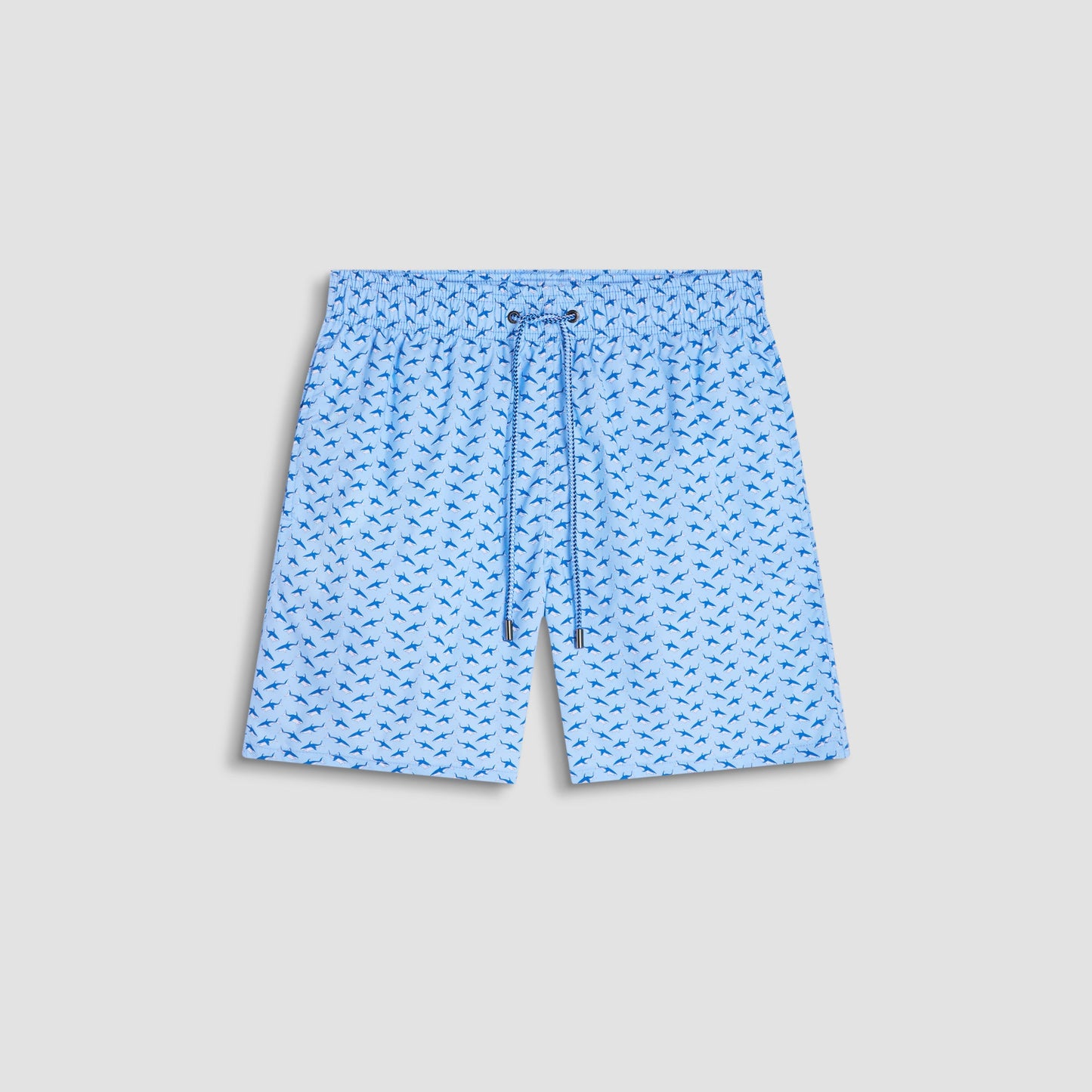 Bugatchi Cosmo Fish Print Swim Trunks Sky