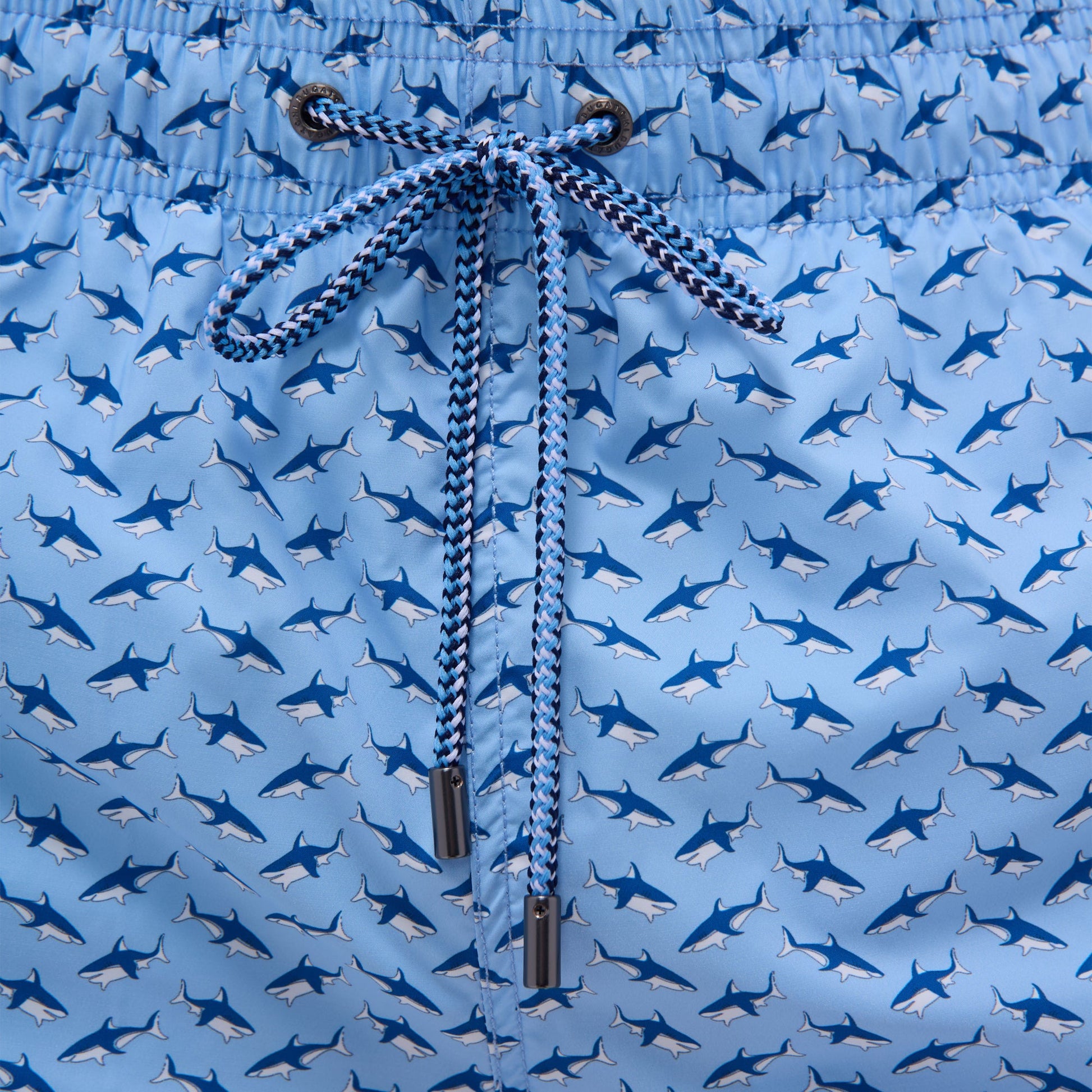 Bugatchi Cosmo Fish Print Swim Trunks Sky