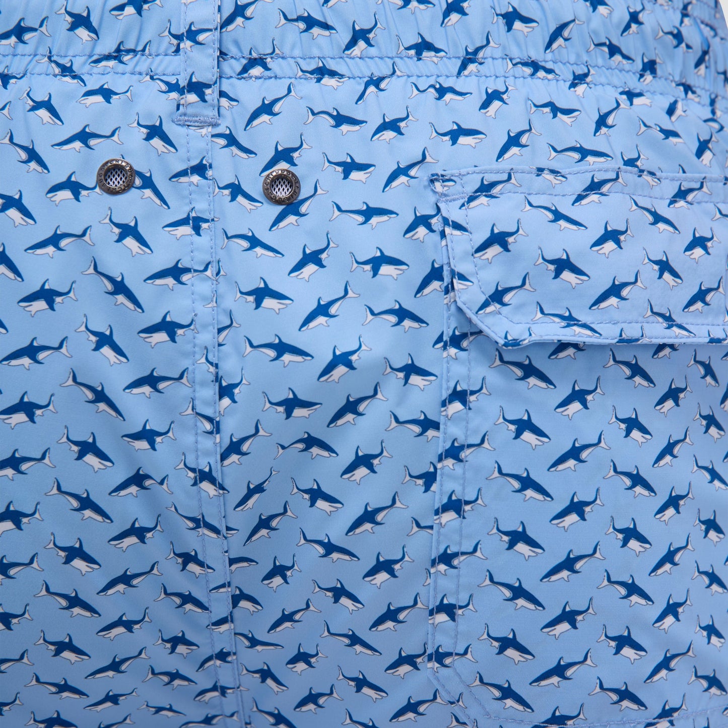 Bugatchi Cosmo Fish Print Swim Trunks Sky