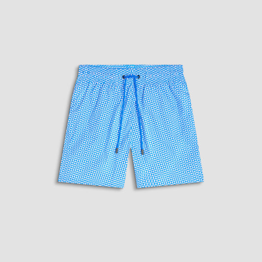 Bugatchi Archer Geometric Swim Trunks Turquoise