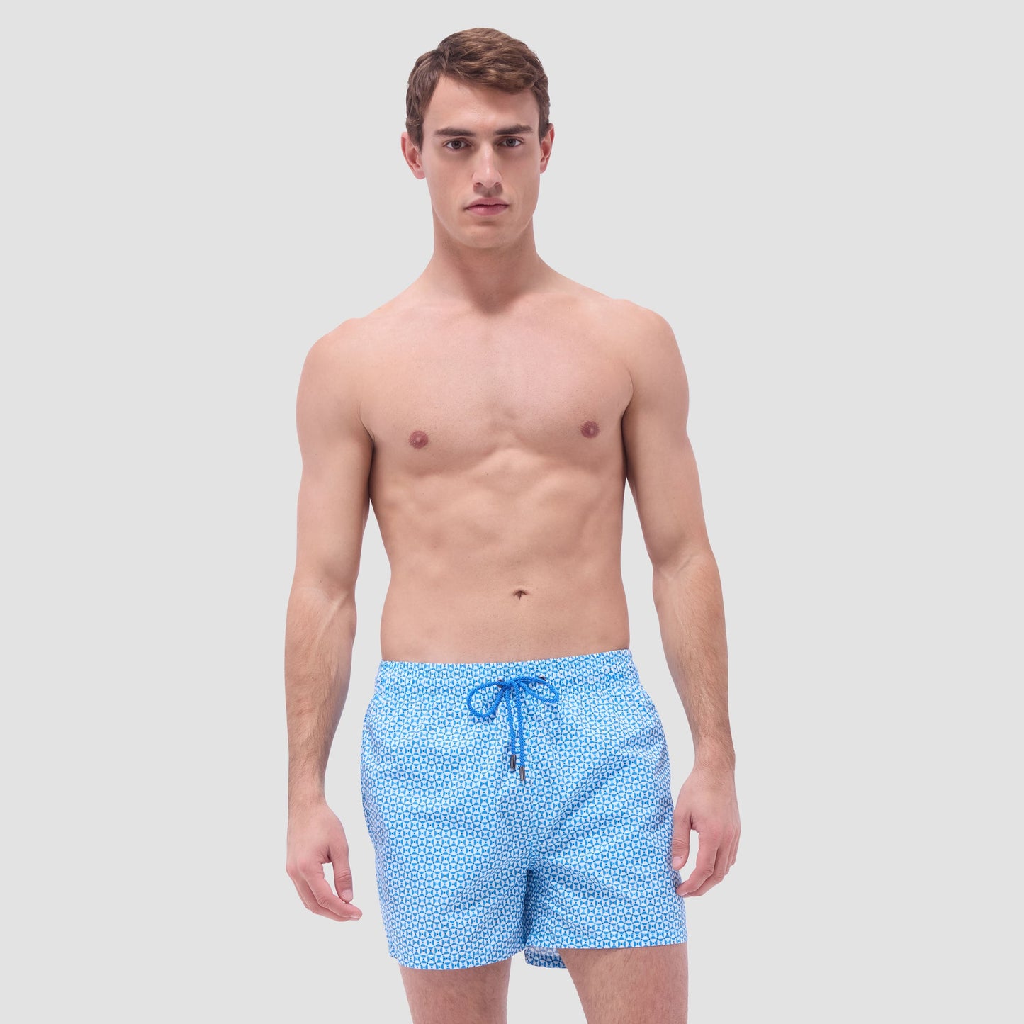 Bugatchi Archer Geometric Swim Trunks Turquoise