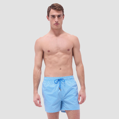 Bugatchi Archer Geometric Swim Trunks Turquoise