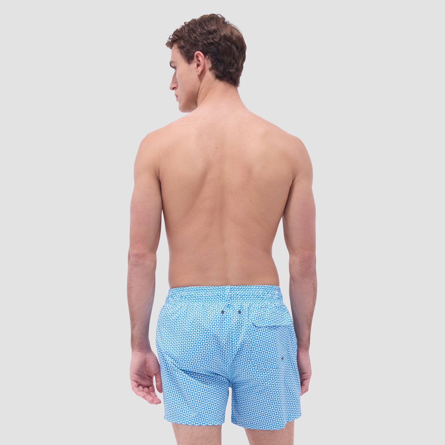 Bugatchi Archer Geometric Swim Trunks Turquoise
