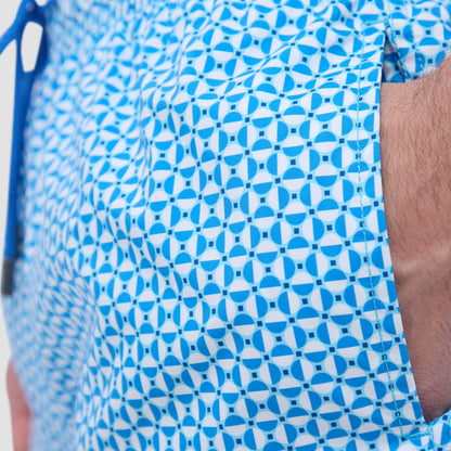 Bugatchi Archer Geometric Swim Trunks Turquoise
