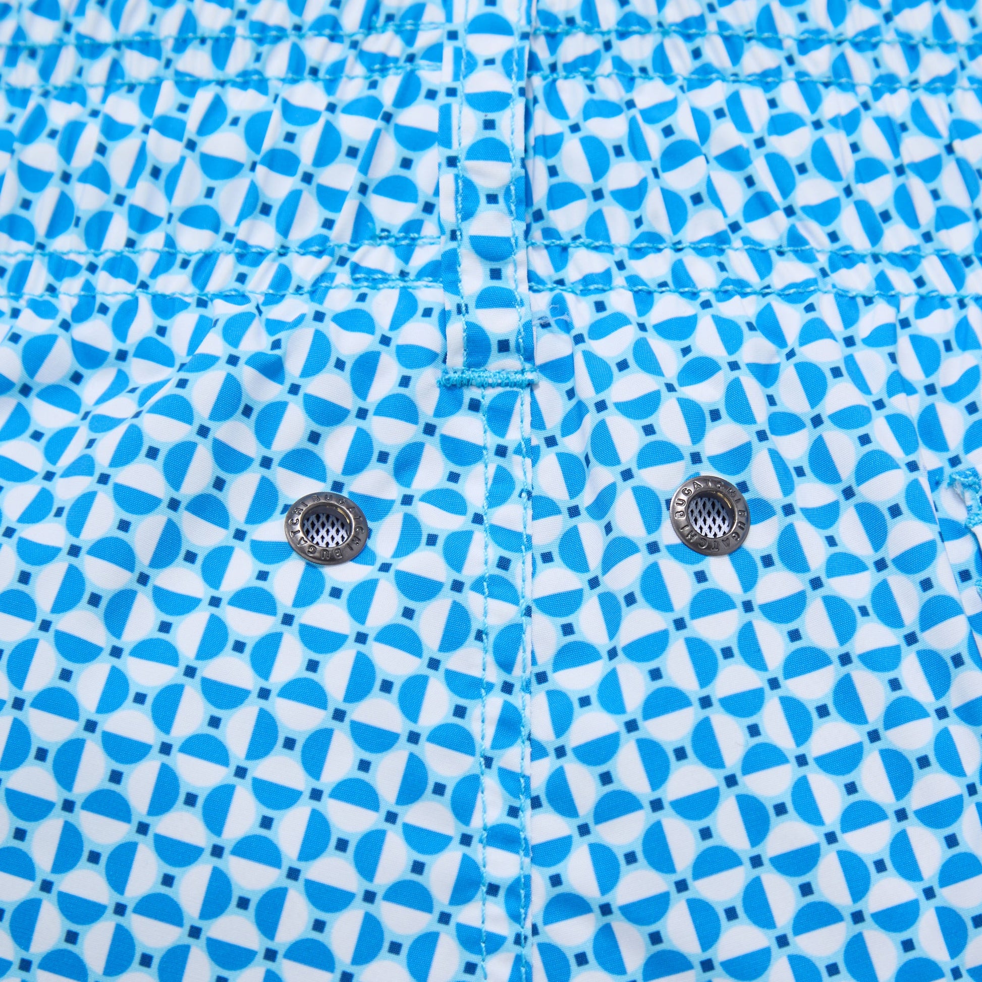 Bugatchi Archer Geometric Swim Trunks Turquoise