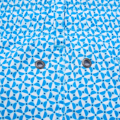 Bugatchi Archer Geometric Swim Trunks Turquoise