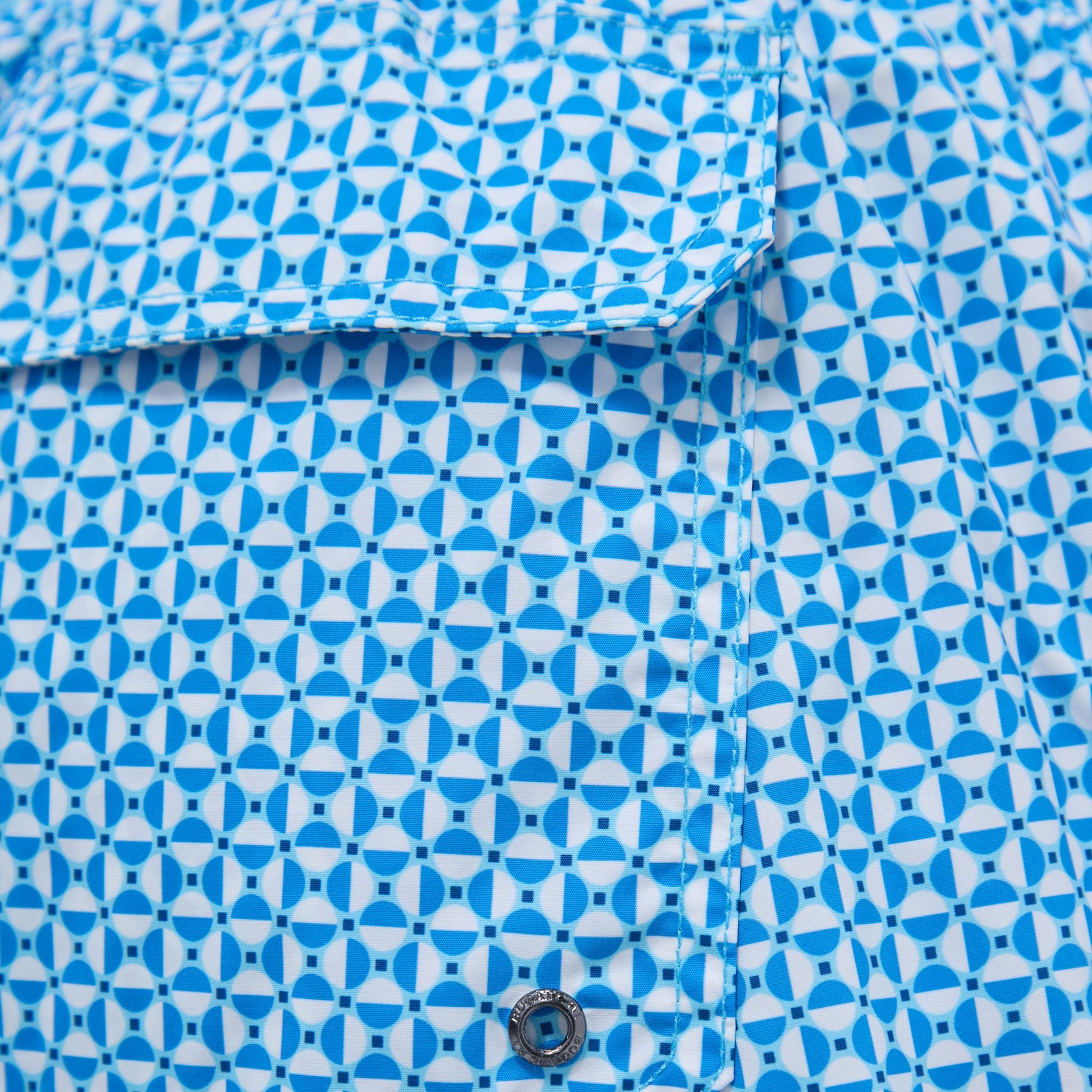 Bugatchi Archer Geometric Swim Trunks Turquoise