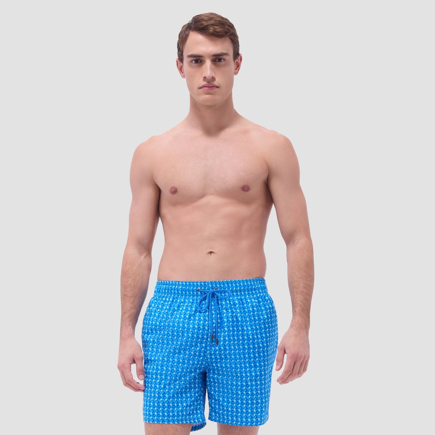 Bugatchi Cosmo Geometric Swim Trunks Classic Blue
