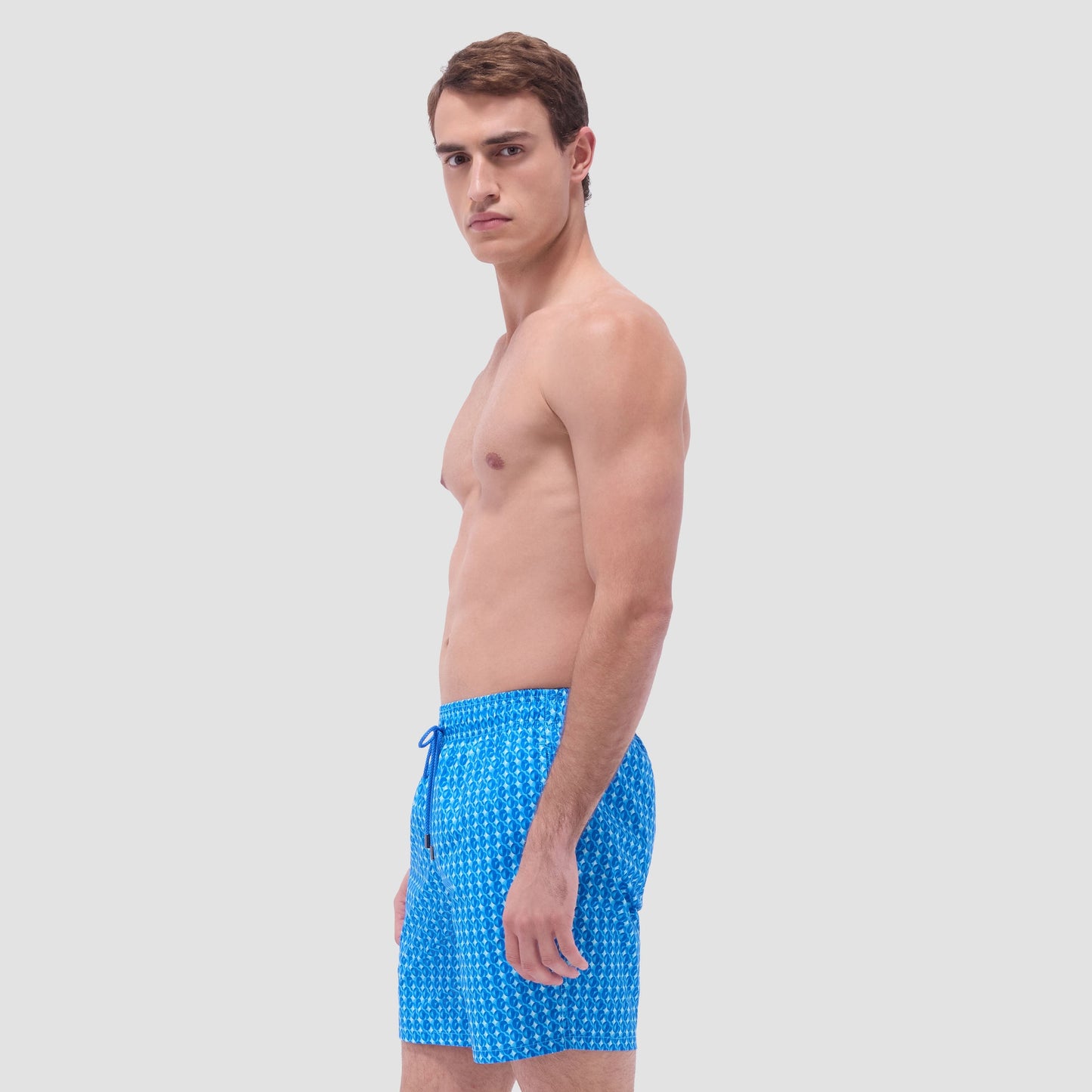 Bugatchi Cosmo Geometric Swim Trunks Classic Blue
