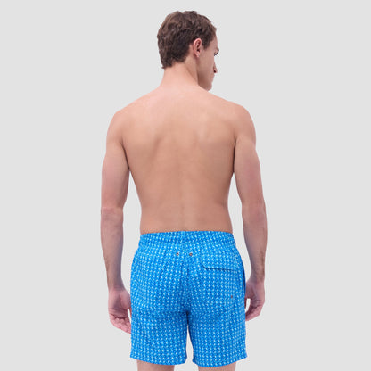 Bugatchi Cosmo Geometric Swim Trunks Classic Blue
