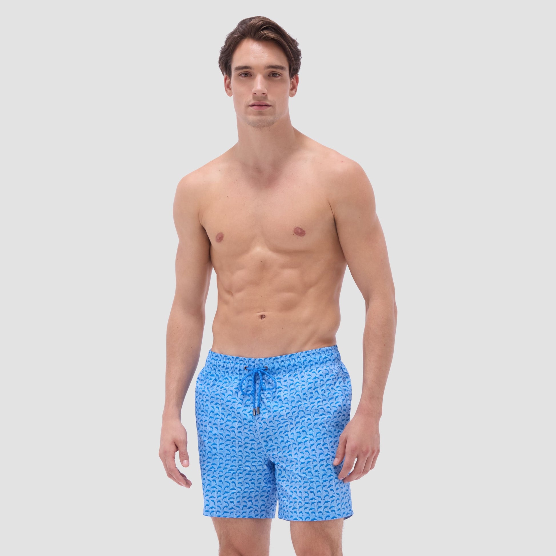 Bugatchi Cosmo Dolphin Swim Trunks Classic Blue