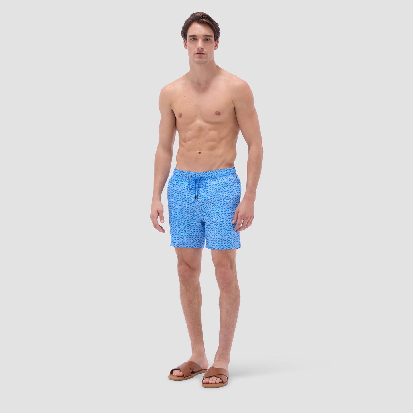 Bugatchi Cosmo Dolphin Swim Trunks Classic Blue