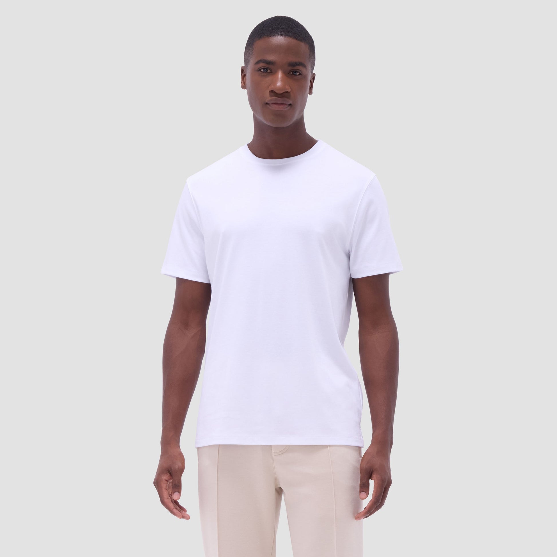 Bugatchi Hank Crew Neck T-Shirt White