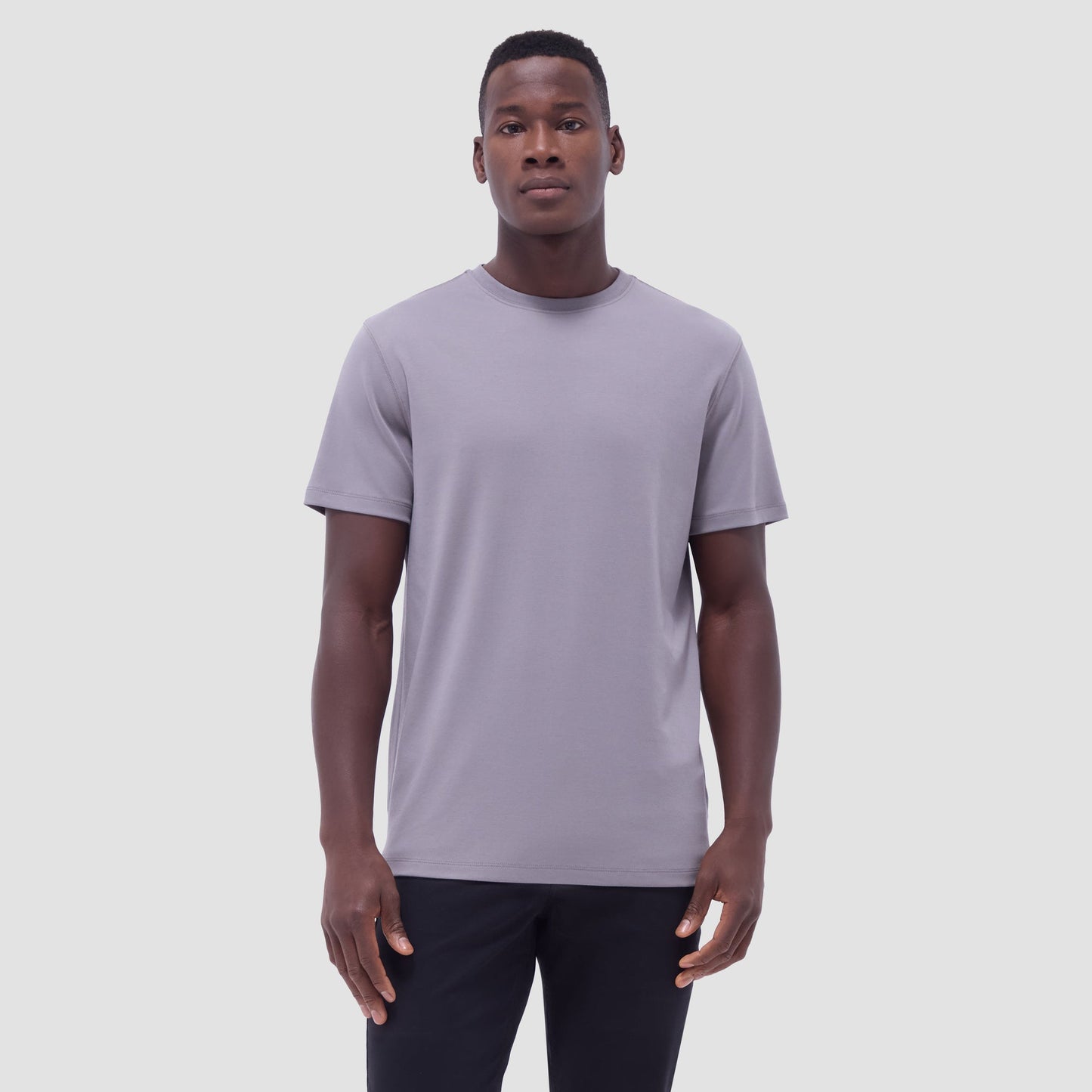 Bugatchi Hank Crew Neck T-Shirt Zinc