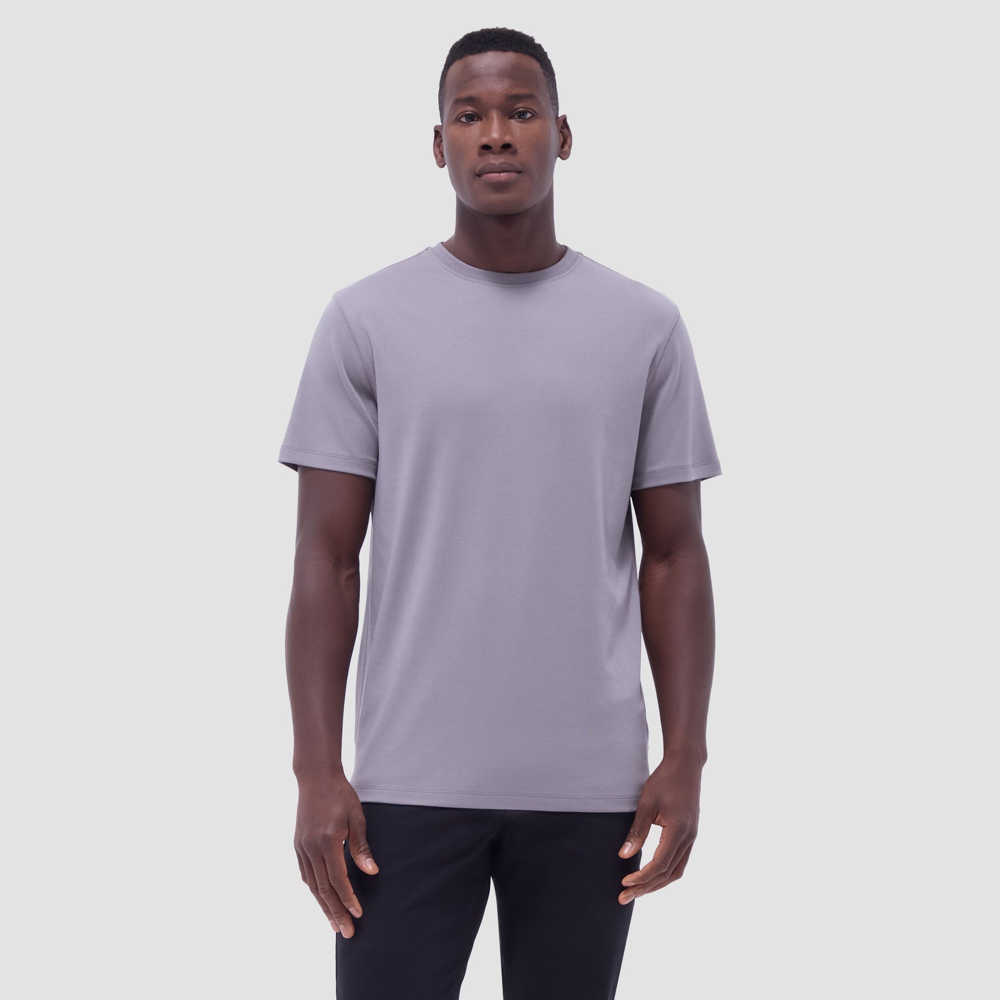 Bugatchi Hank Crew Neck T-Shirt Zinc