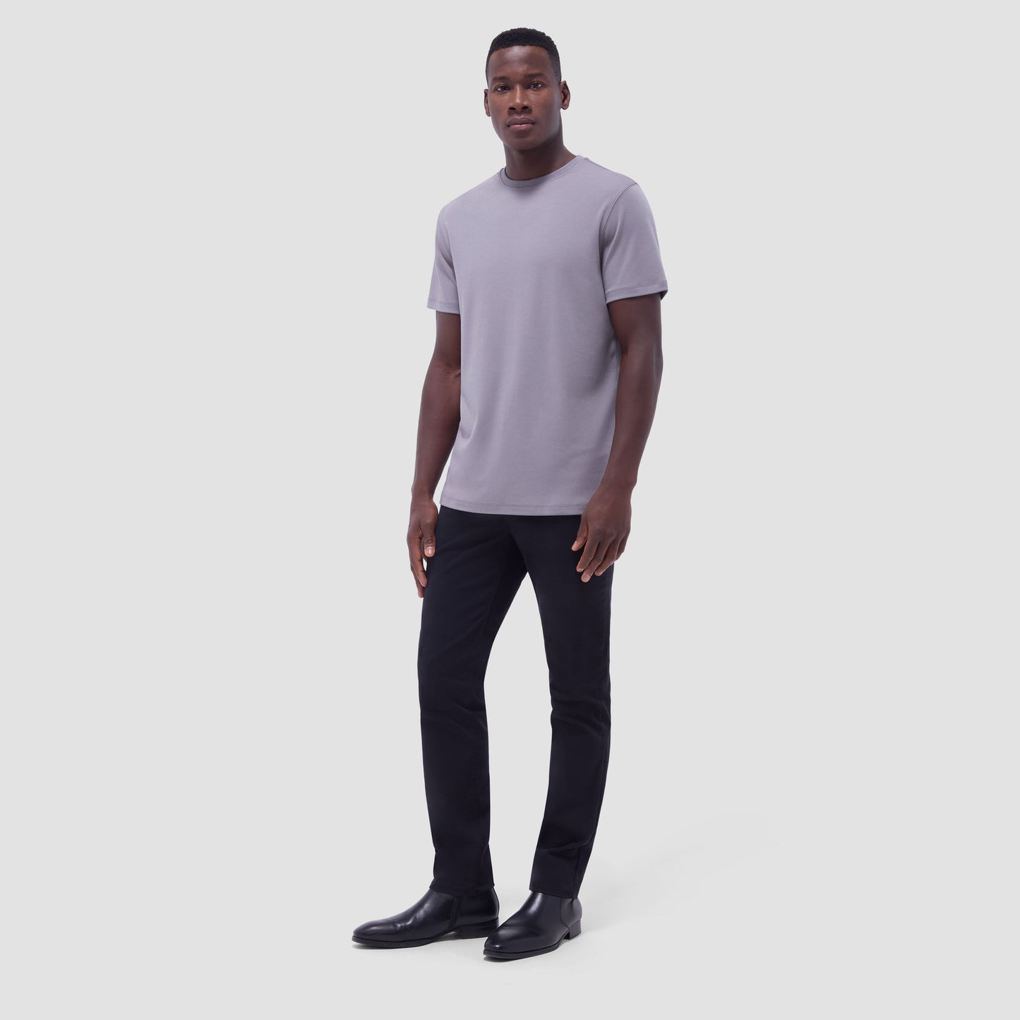Bugatchi Hank Crew Neck T-Shirt Zinc