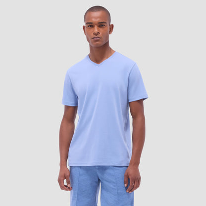 Bugatchi Holden V-Neck T-Shirt Air Blue