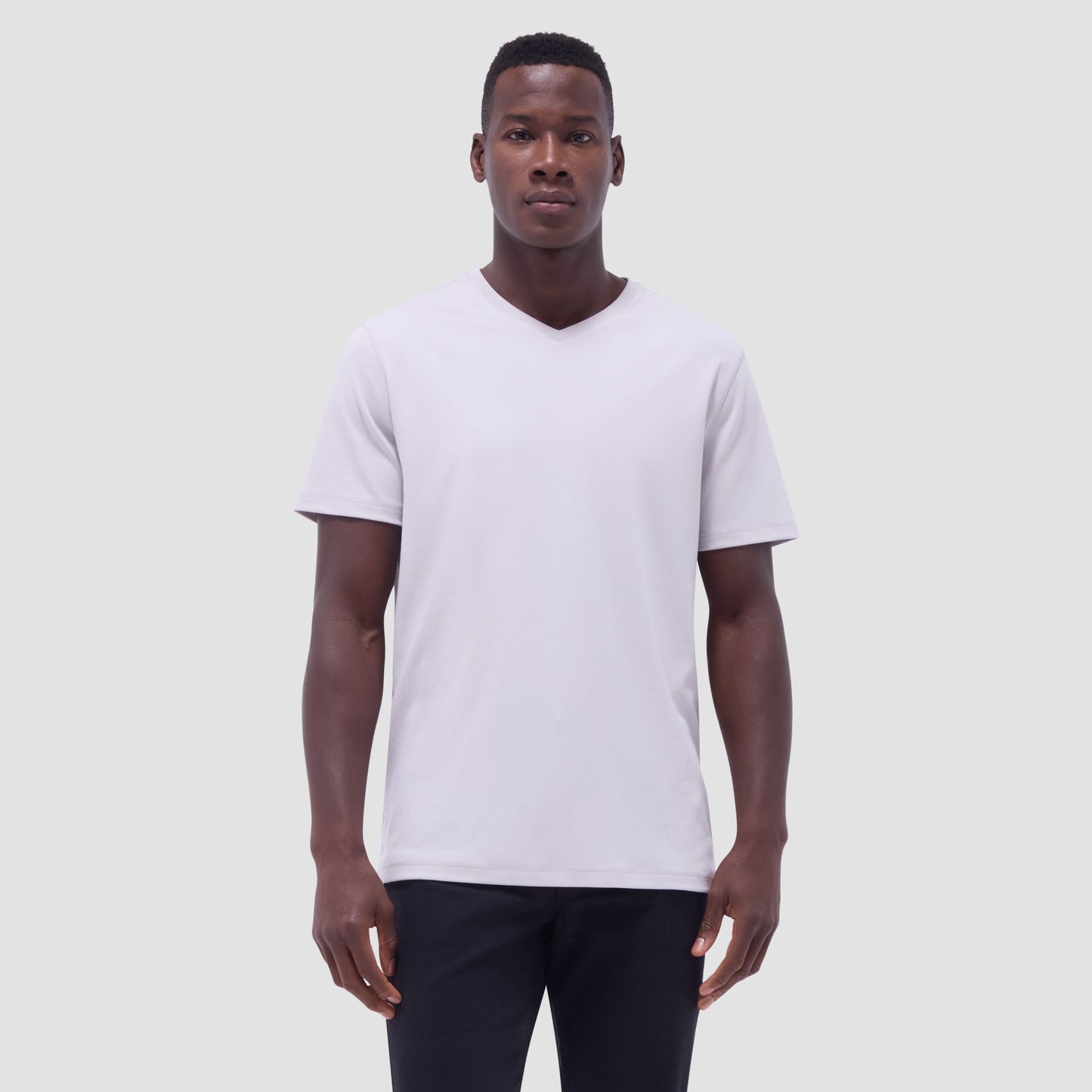 Bugatchi Holden V-Neck T-Shirt Platinum