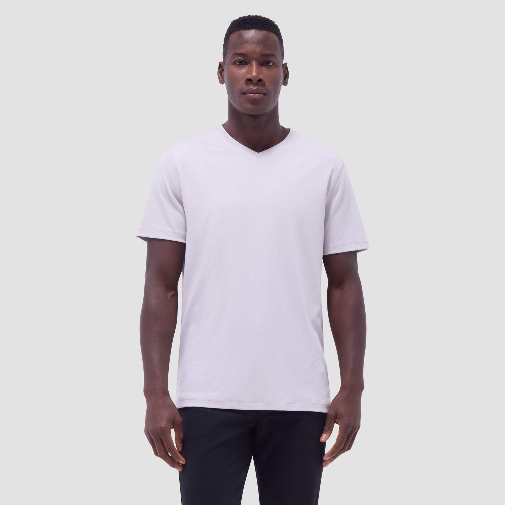 Bugatchi Holden V-Neck T-Shirt Platinum