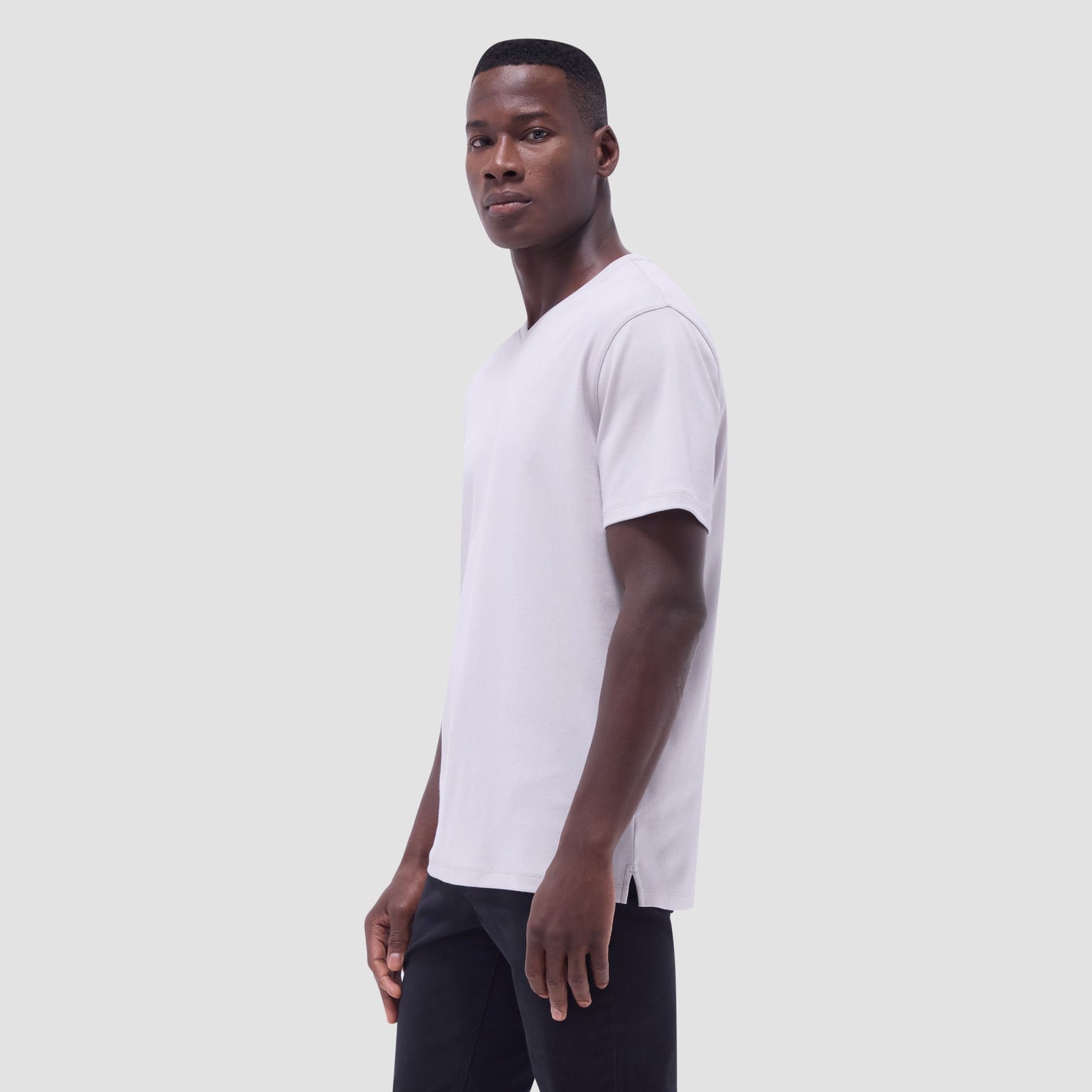 Bugatchi Holden V-Neck T-Shirt Platinum