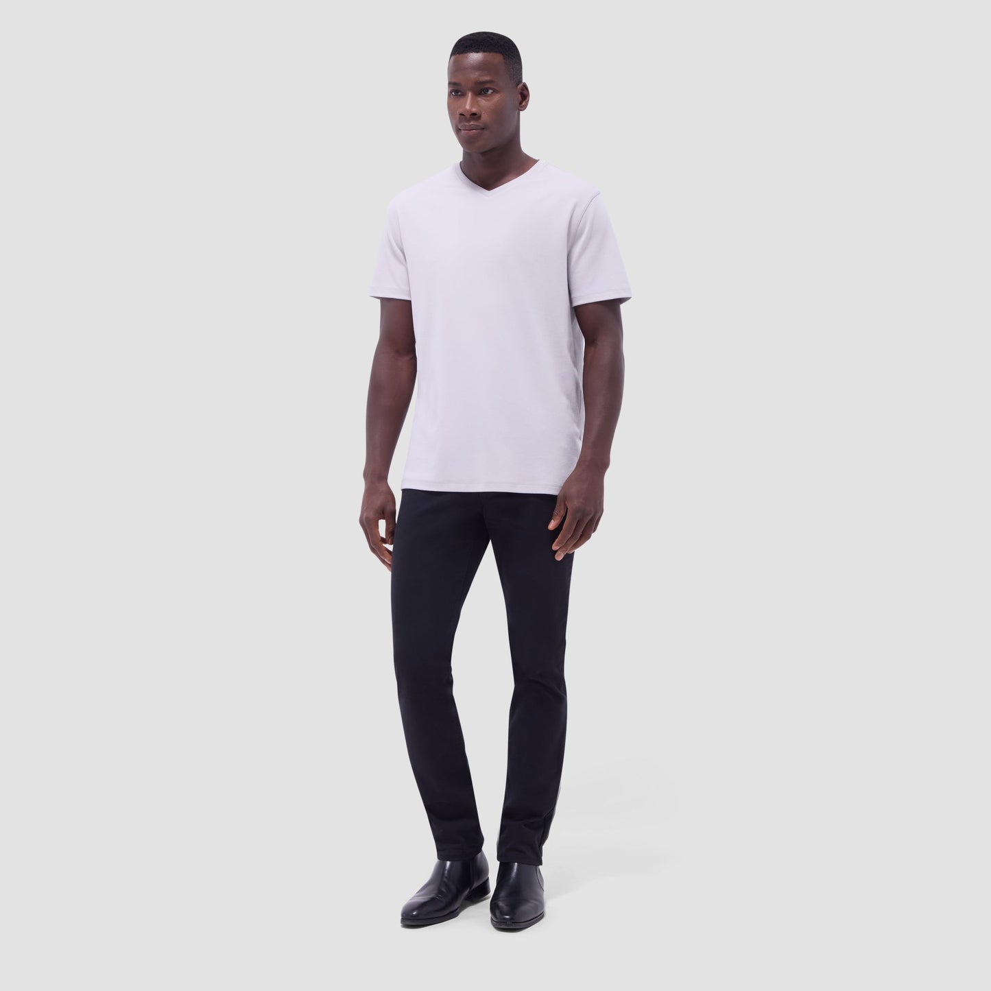 Bugatchi Holden V-Neck T-Shirt Platinum