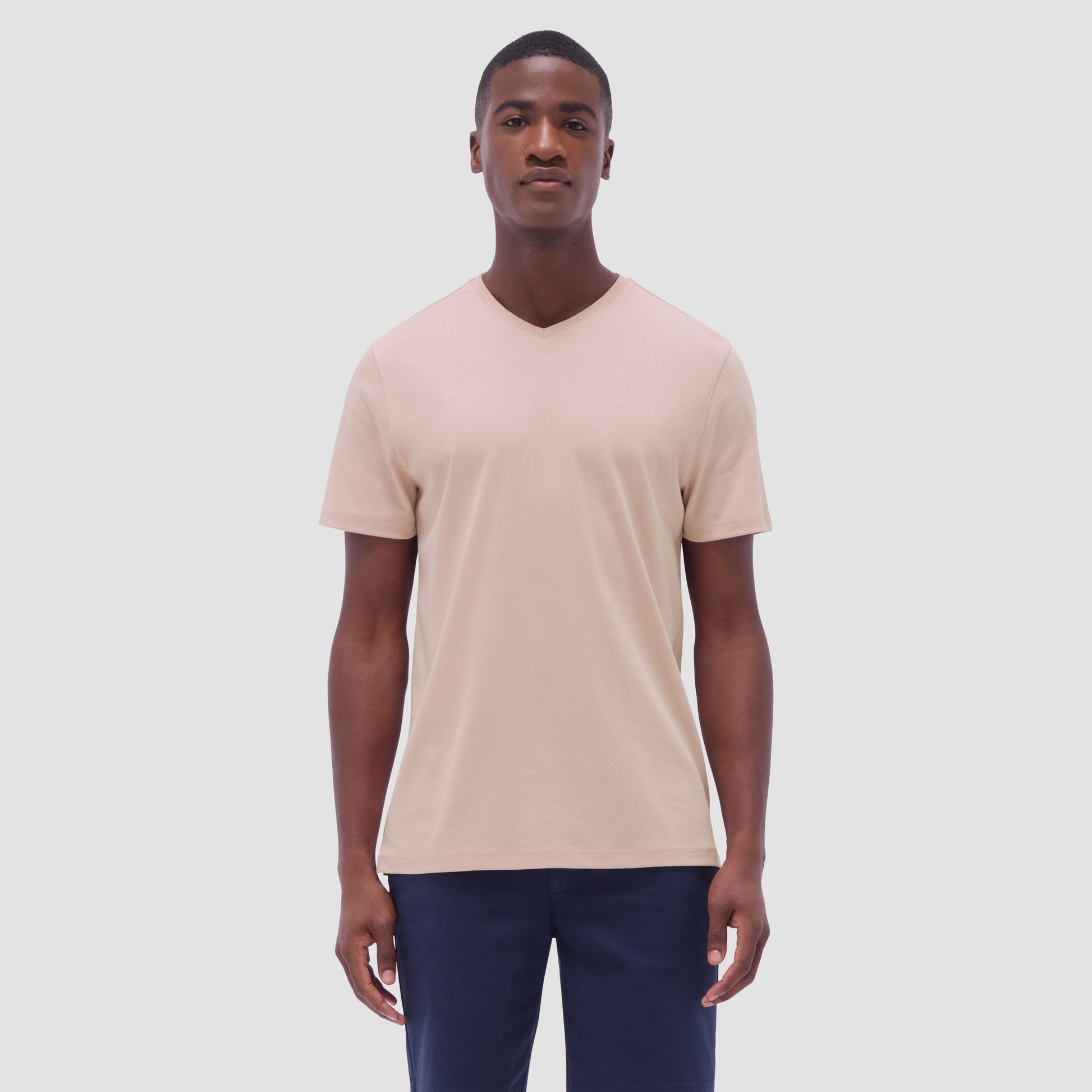 Bugatchi Holden V-Neck T-Shirt Sand