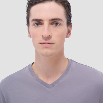 Bugatchi Holden V-Neck T-Shirt Zinc